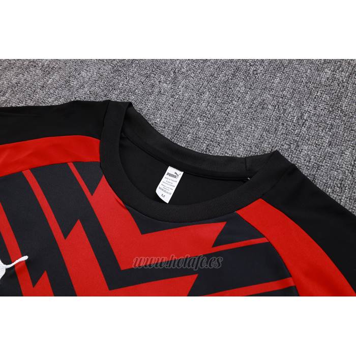 Chandal del AC Milan Manga Corta 2023-2024 Rojo y Negro
